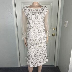 Vintage 50's 60s Nicholas Ungar Women's Dress 14 party Beaded Formal Evening LL9